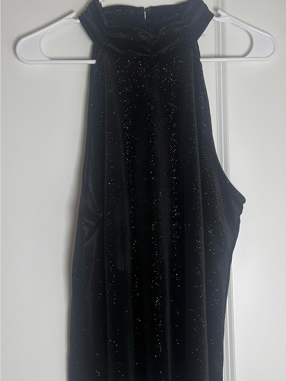 Anne Klein Black Strapless Velvet Evening Dress with Sparkle